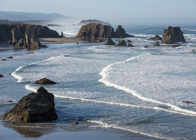Sea stacks and Pacific Ocean, Bandon, Oregon